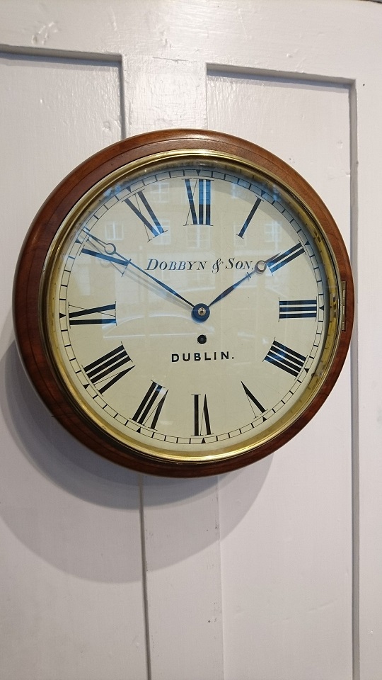 <p>Wall Clock- Dobbyn & Son, Dublin.  Circa 1880.</p>